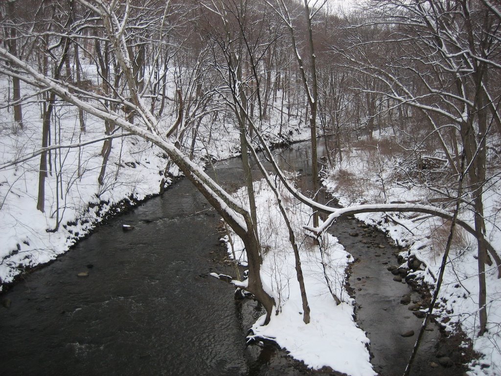Fresh Snow - view from Warren Ave Bridge Ho Ho Kus