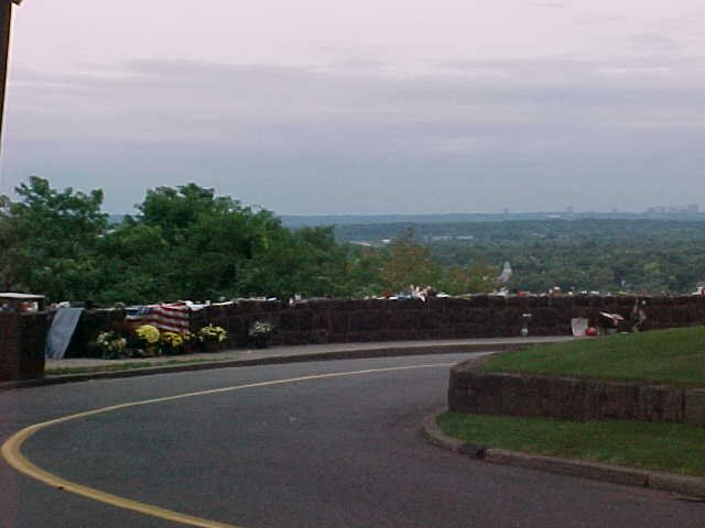 9/11 memorials on wall at Ridgewood, Sept 2001