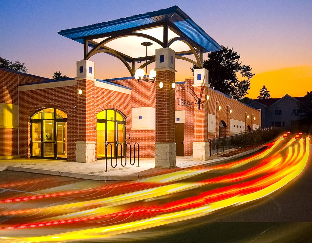 Ridgefield Public Library at Dusk - Designed by RSC Architects