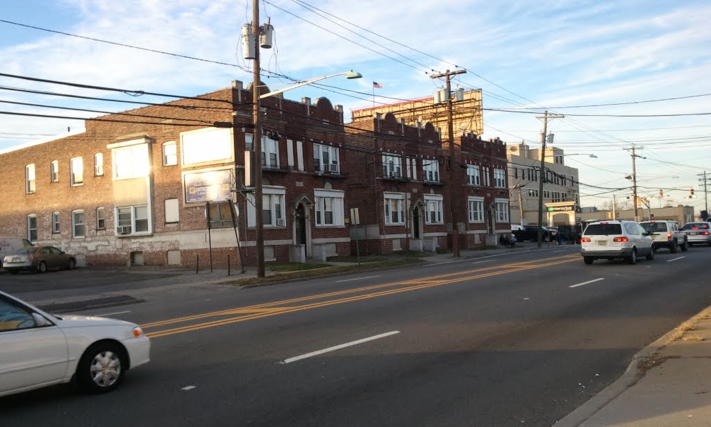 Buildings at sunset