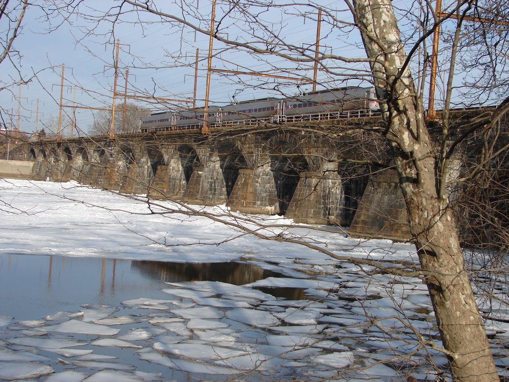 Railroad Bridge crossing Delaware River between Morrisville, PA and Trenton, NJ