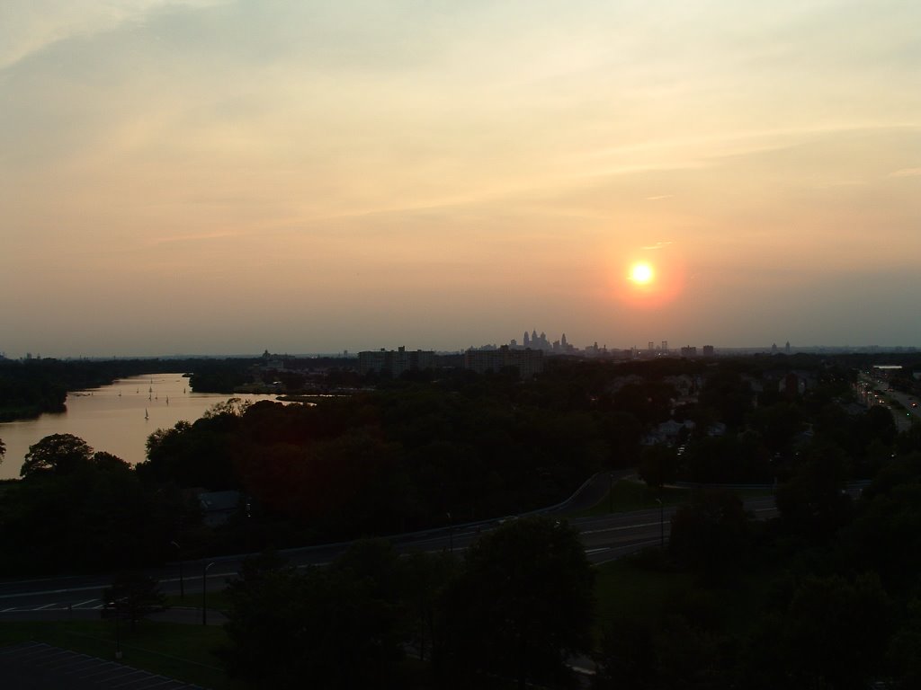 Sunset over Philly and Cooper River Park