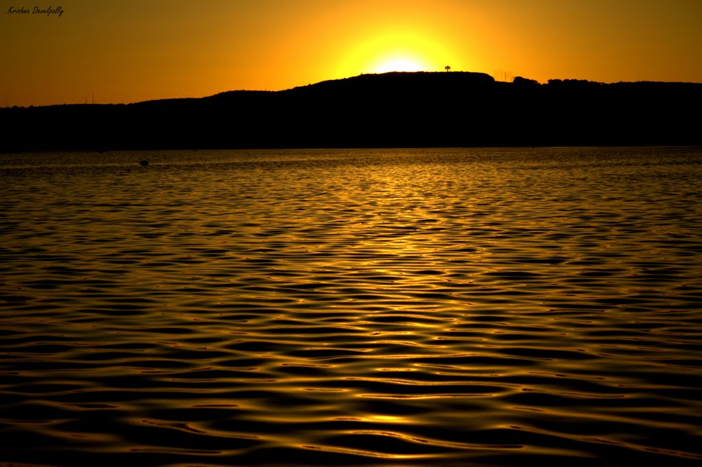 along the lake