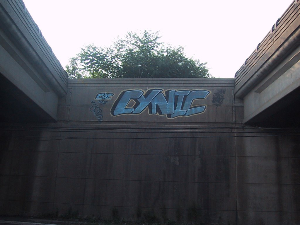Graffiti under the Route 287 bridge on Route 27