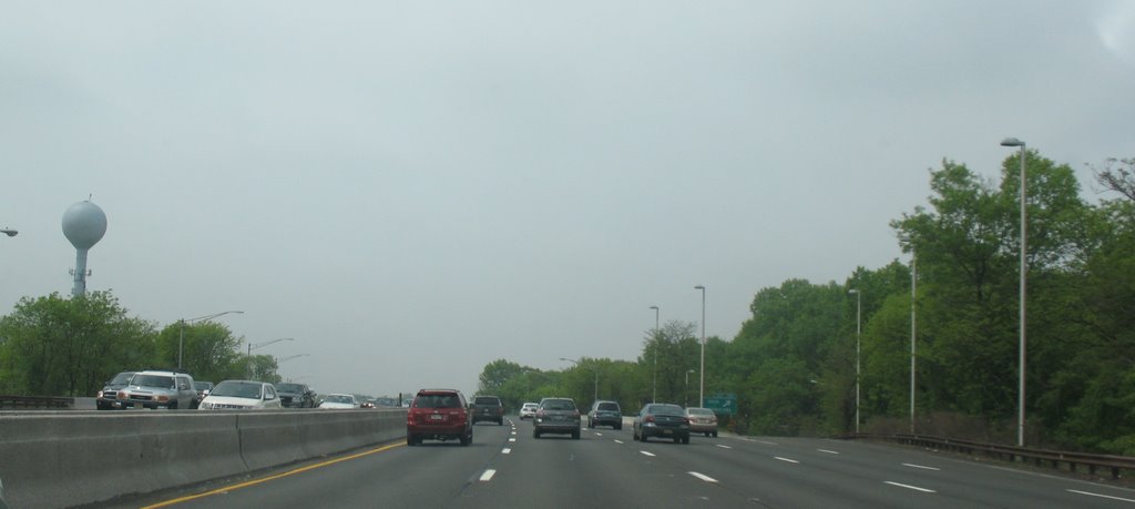 Water tower to the left
