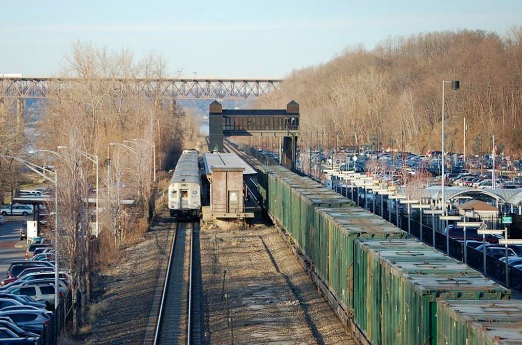 MTA Metro-North Railroad Commuter Train makes a Station stop on Track No. 2 at Beacon, NY