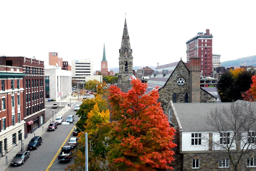 (copyrighted (c) all rights reserved Geraldine Clark) downtown in the fall
