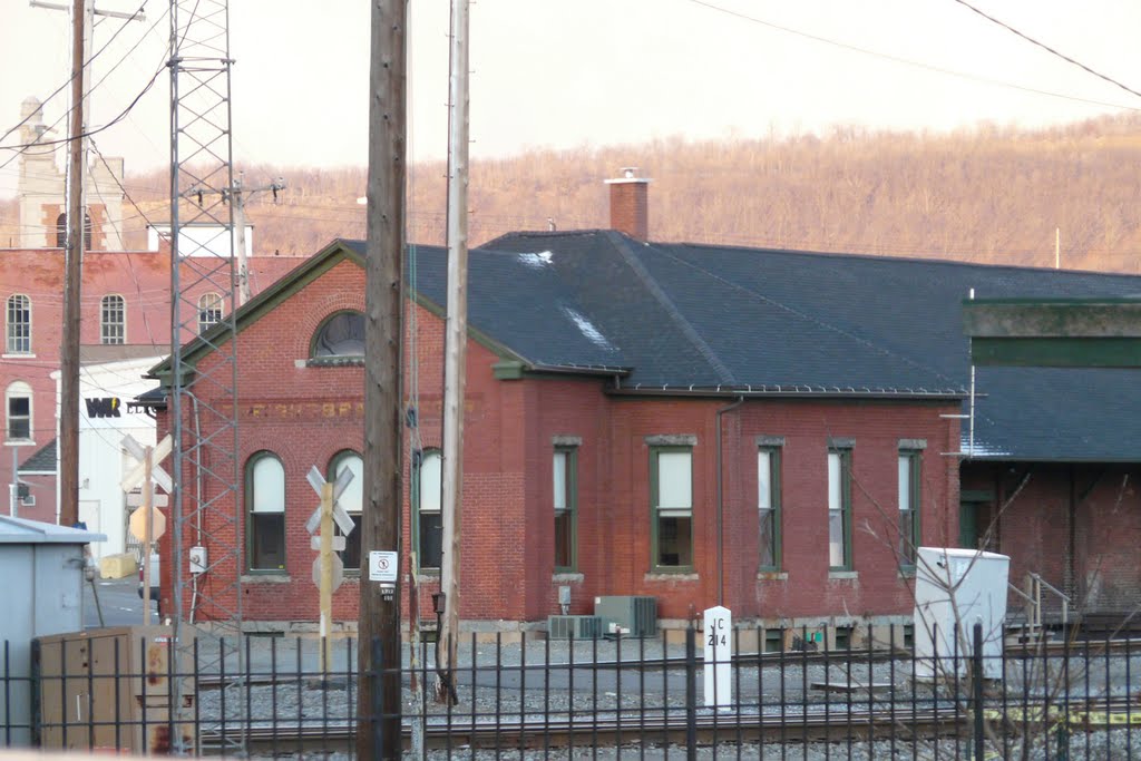 near the railroad tracks