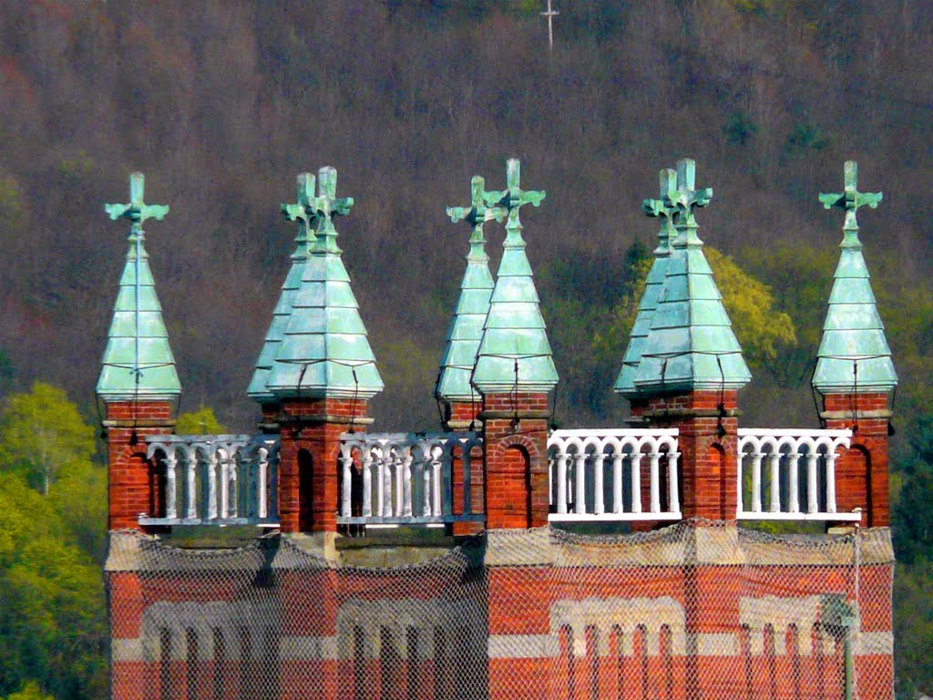 St. Marys Church Spires Binghamton NY