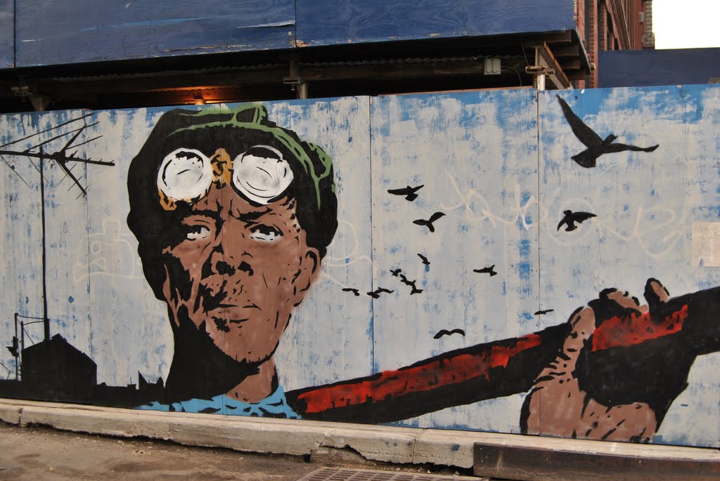 Mural in DumboDumbo (Down Under the Manhattan Bridge Overpass) at Brooklyn - NYC - USA