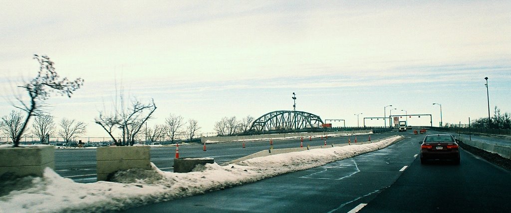 Approach to Peace Bridge near Niagara Falls New York USA