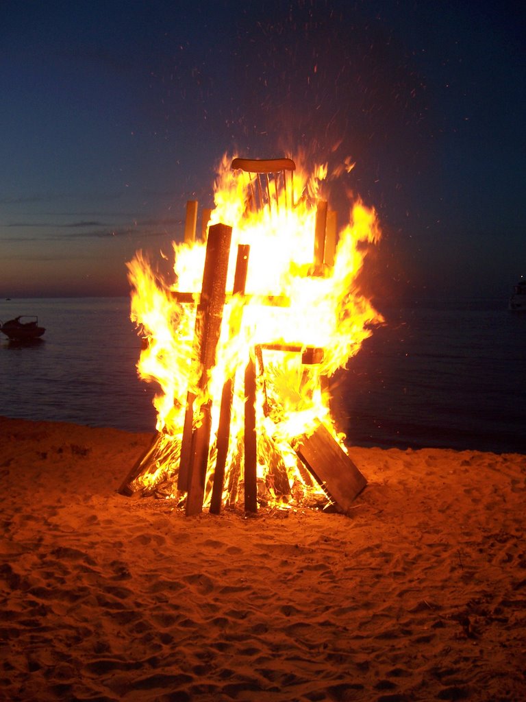 Bonfire looking out onto Lake Ontario - July 4th