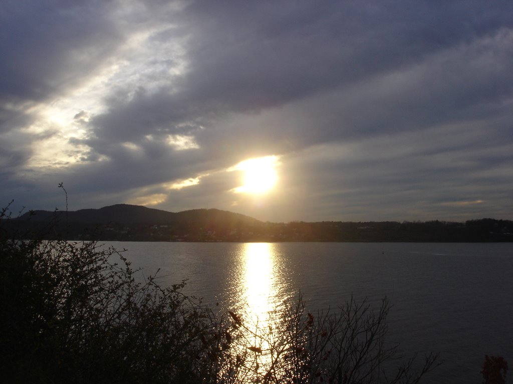 Winter sunset over the Catskills