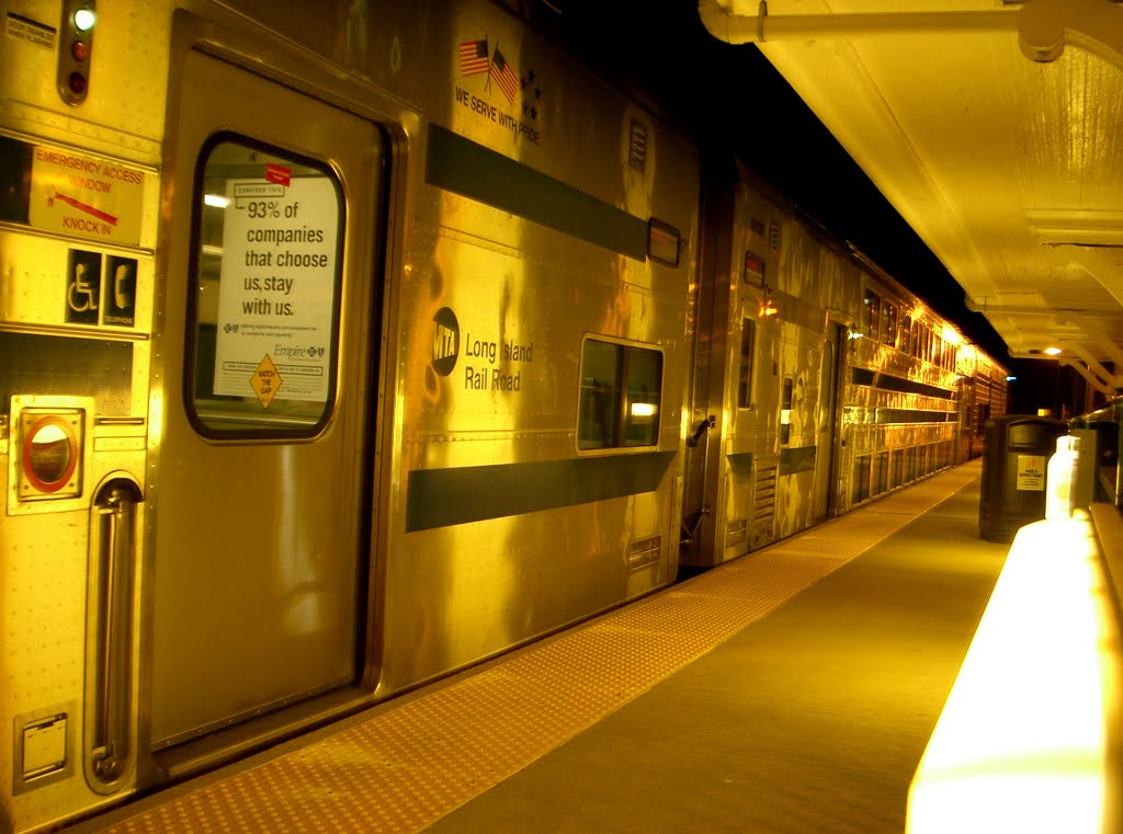 Long Island Railroad Train to Southampton approaching Jamaica Station