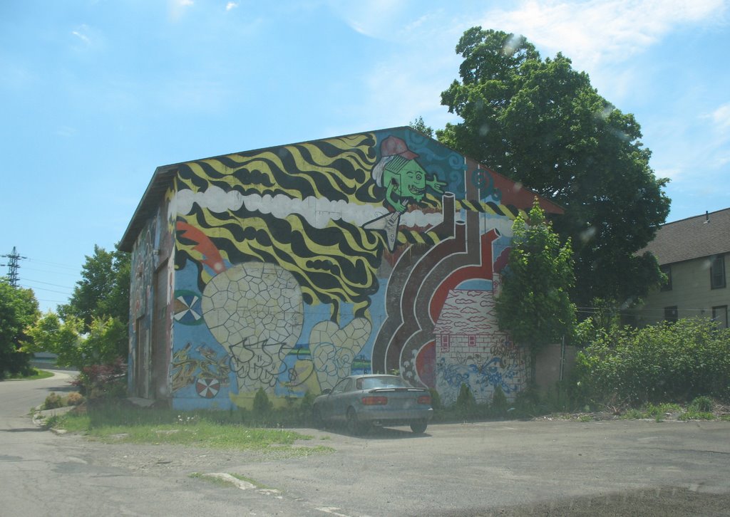 Painted building on Helen
