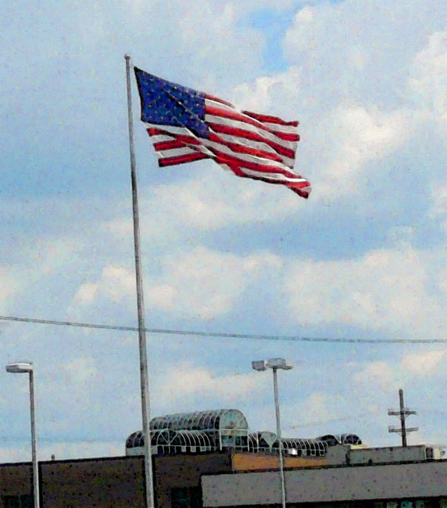 american flag on parkway