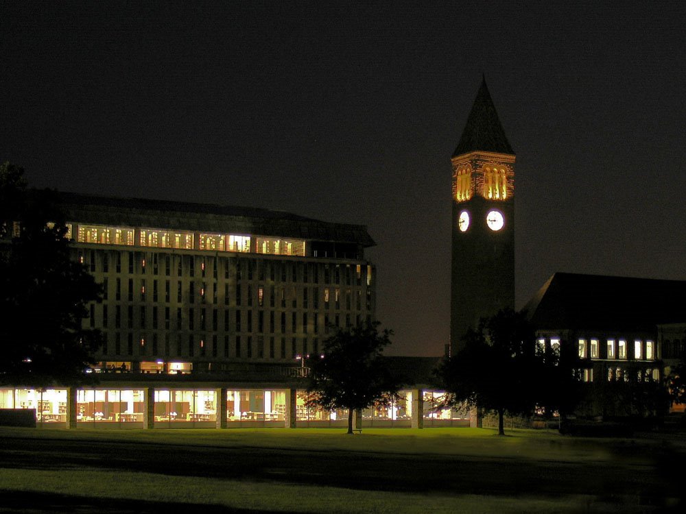 Olin and McGraw at night