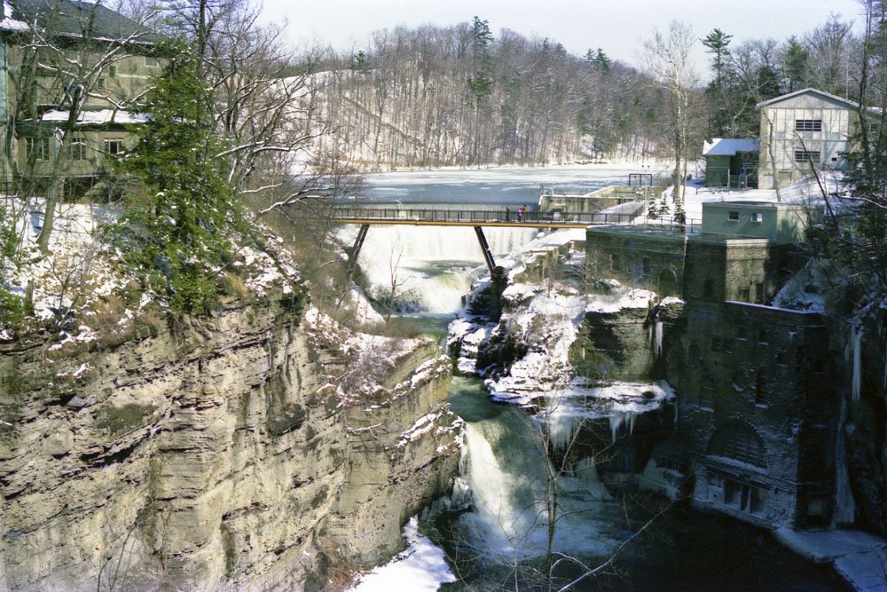 Triphammer Falls in winter