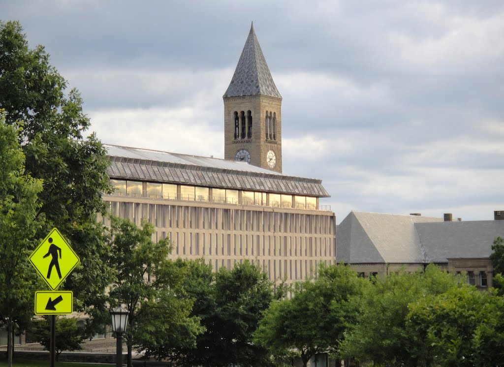 McGraw Tower and Olin Library at Cornell University