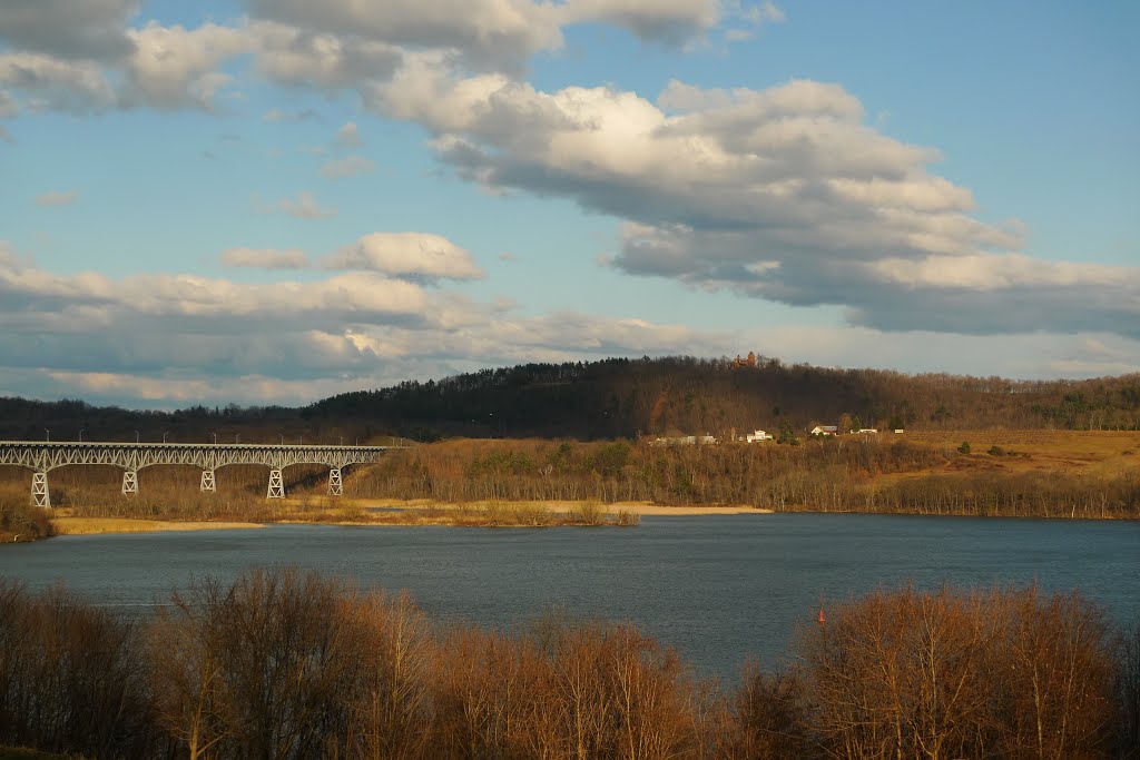 Far view of Olana from Beattie-Powers Place