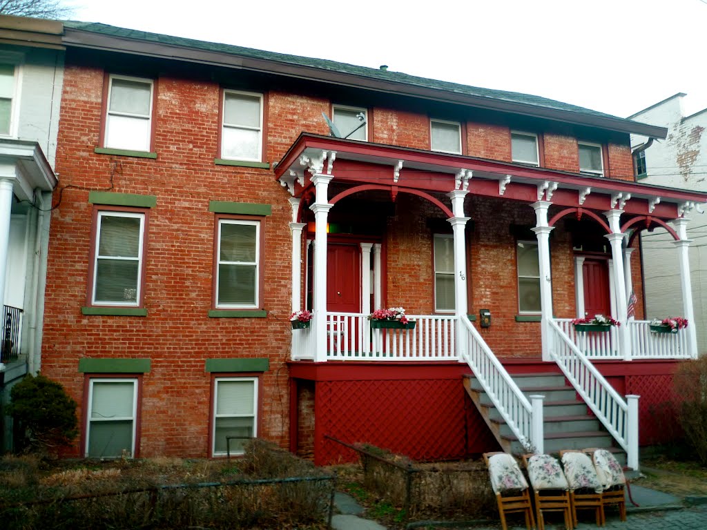 Attached houses with shared verandah, 19c