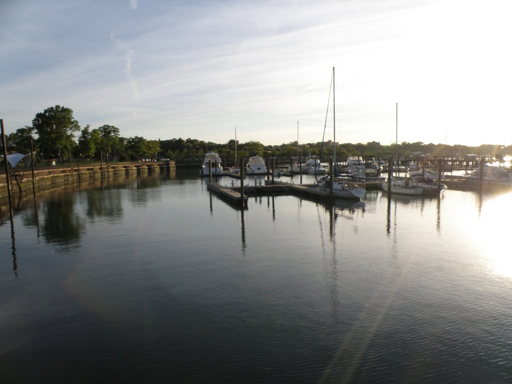 A Beautiful View Of Boats & Reflection By The Shea Stedium New York. USA.