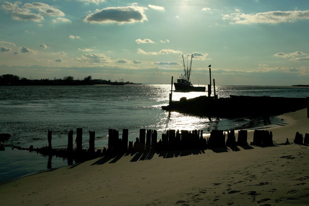 Returning from fishing in the ocean