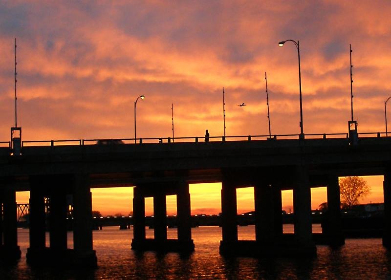 Long Beach Memorial Draw Bridge at Sunset
