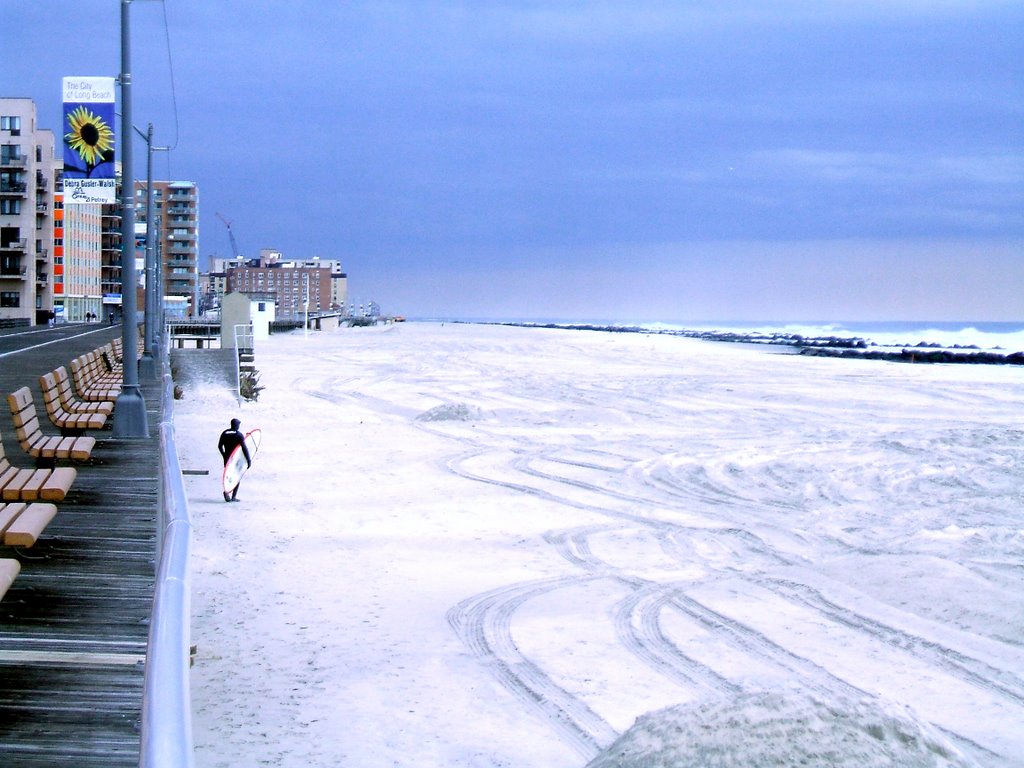 contemplating the waves along Long Beach LI,NY