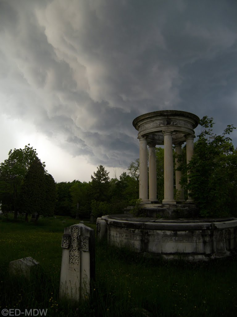 The Boyd monument at the edge of the storm