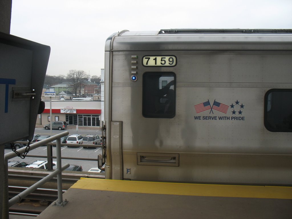 LIRR M7 7159 leaves Merrick for Penn Station