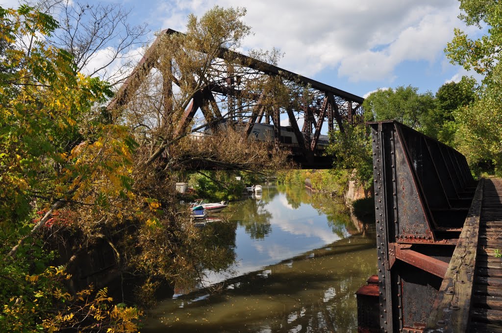 Amtrak Crosses Bridge