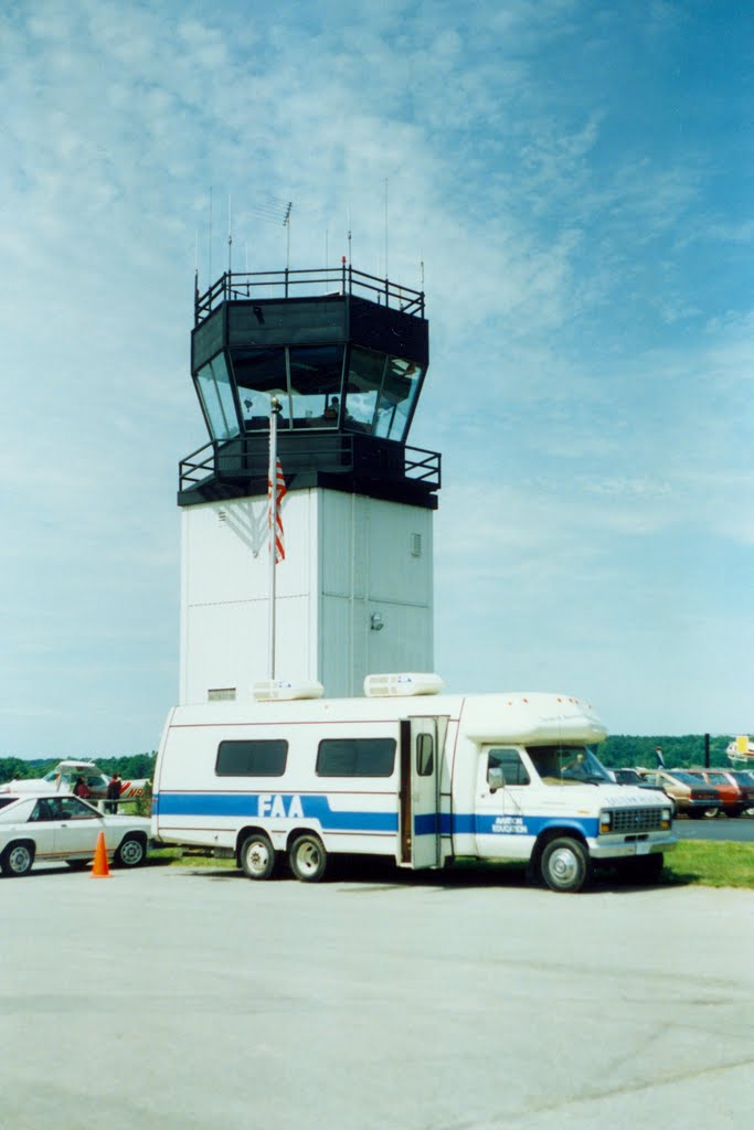 FAA Aviation Education Van and Airport Control Tower at at Dutchess County Airport, Poughkeepsie, NY