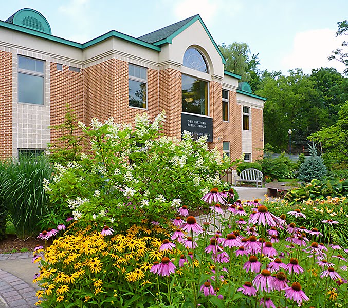 New Hartford Public Library from Garden