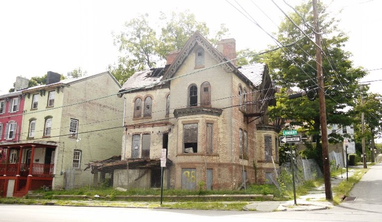 Beyond Slatternly Gothic Revival House at 98 Lander Street