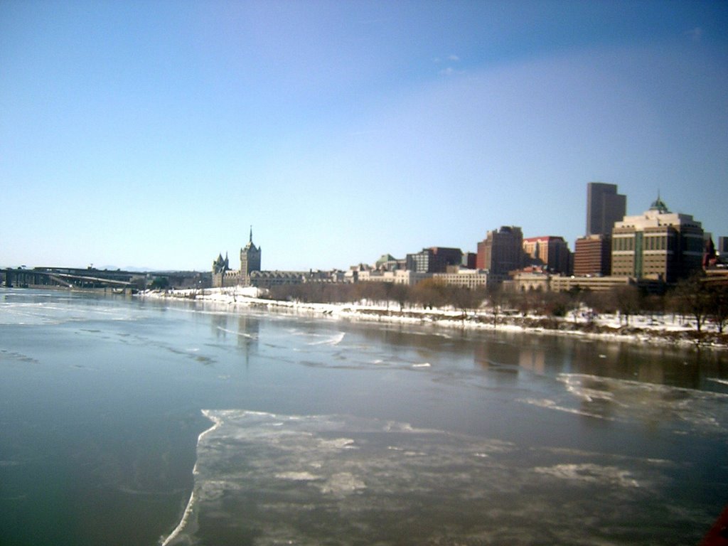 Albany, NY & Hudson River From Over The Livingston Avenue Bridge, 3-2-2009