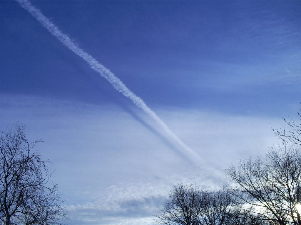 Contrail Shadows at SUNY Oneonta
