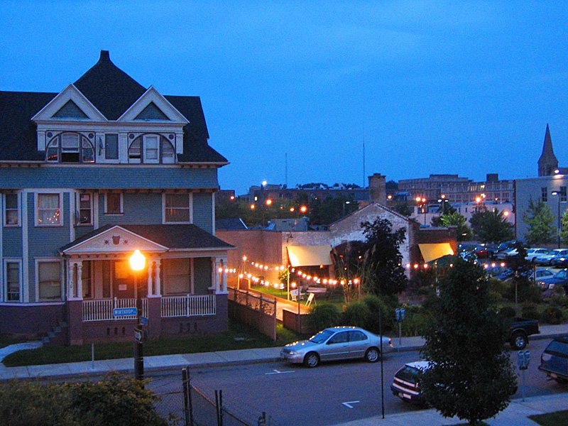 2 Vine Restaurant viewed from roof garden at 45 Charlotte Street