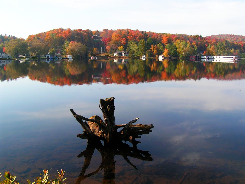 Saranac Lake, NY. View from Lake Flower, oct 8, 2004
