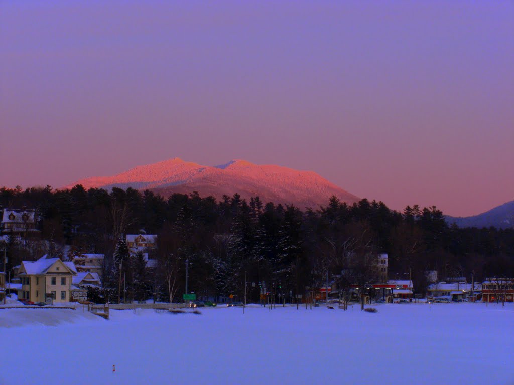 McKenzie Mt, from Saranac lake, NY,alpenglow.  jan 3, 2008