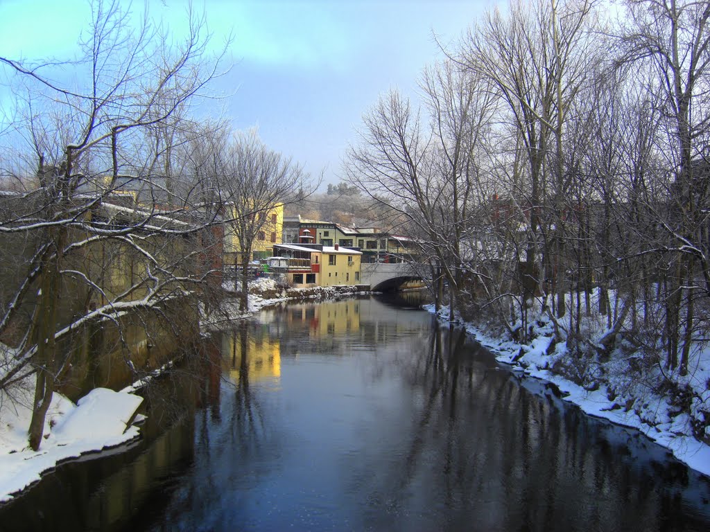 Saranac River in village of Saranac Lake, NY,  Christmas morning 2009