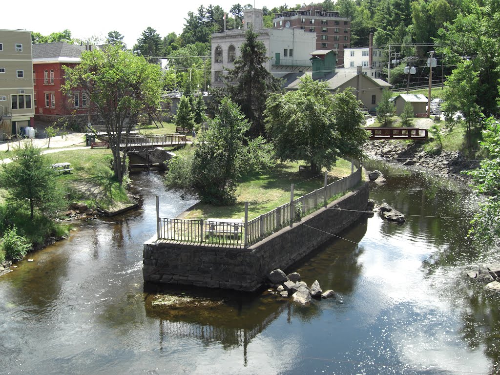 Saranac Lake, downtown, Saranac River,  aug 14, 2007