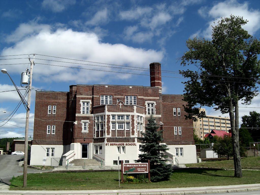 Saranac Lake, NY, downtown, St Bernards School, aug 17, 2007