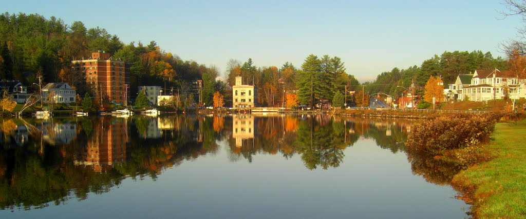 Lake Flower, in the village of Saranac Lake, NY, early morning, oct 20, 2012