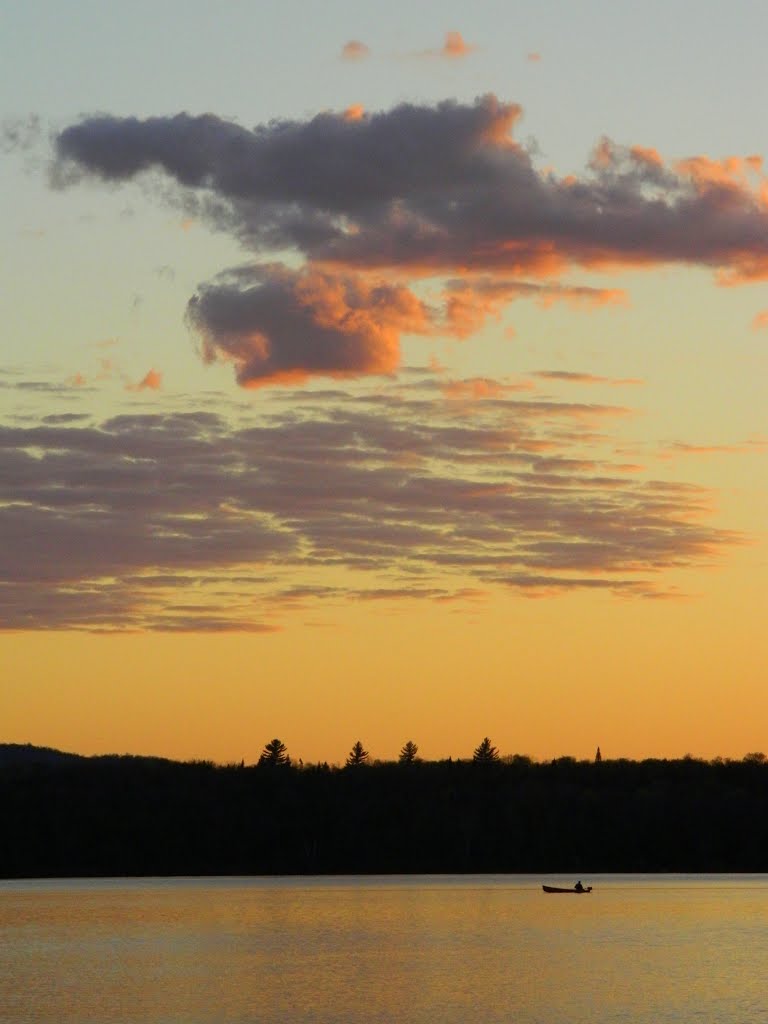 Fisherman on Lake Colby, sunset, may 5, 2010.