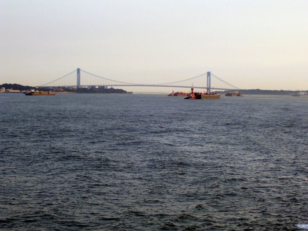 Verrazano-Narrows Bridge connecting Brooklyn-Staten Island & starting point of the NYC Marathon,USA