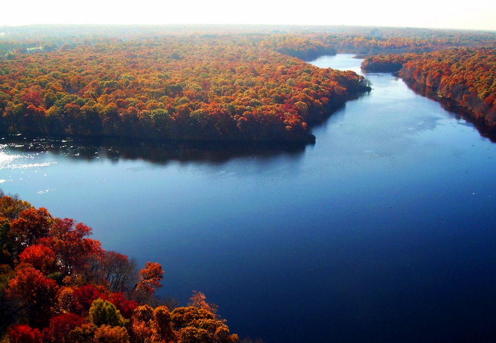 Stump Pond Aerial View, Blydenburgh County Park, Suffolk County, NY