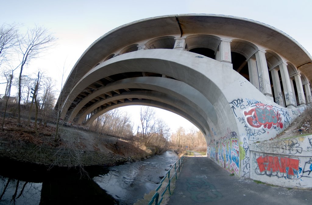 Bronx River Parkway Overpass and Metro North Tracks at White Plains