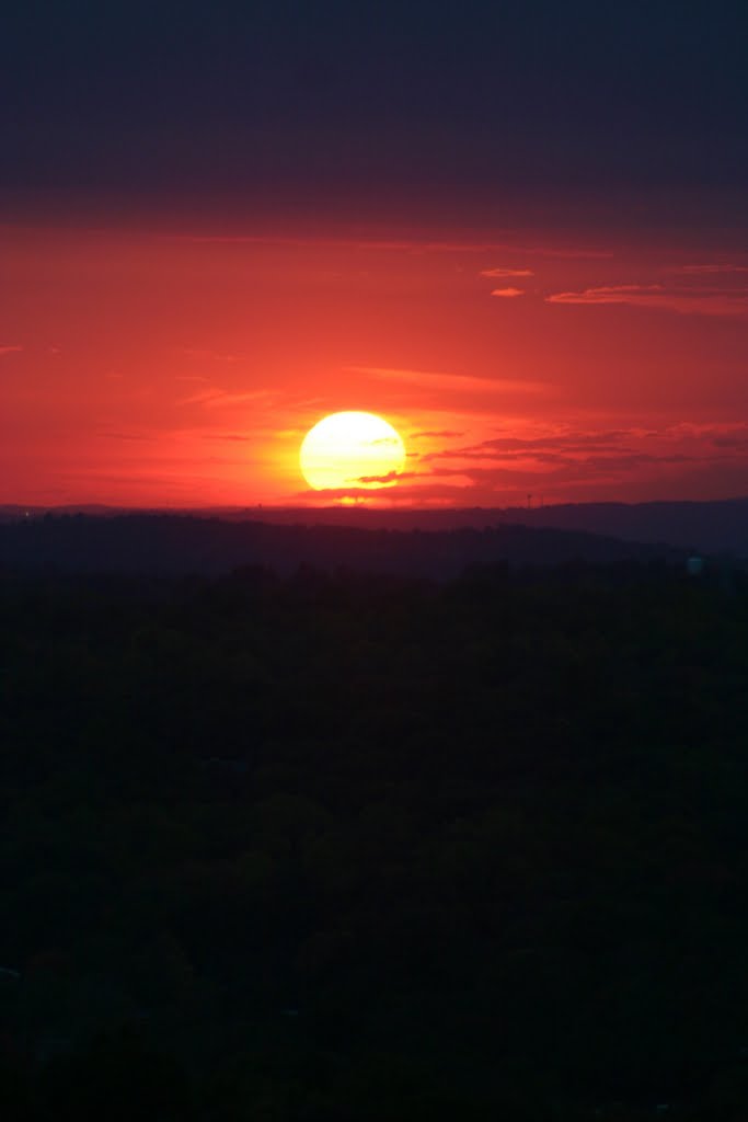 sunset from 42 Restaurant in White Plains, NY