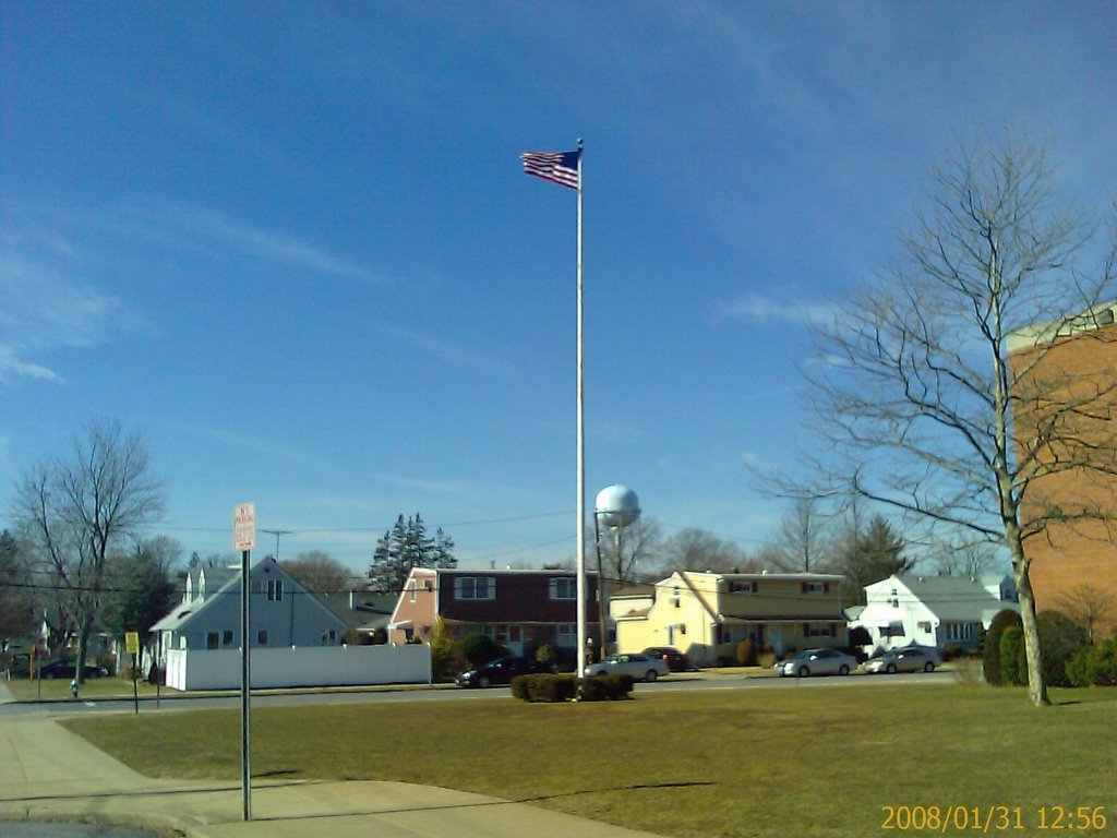 Franklin Square west water tower. view from wss school ground.